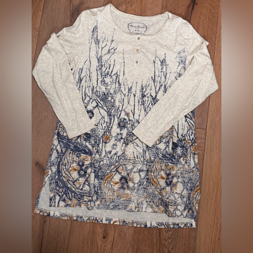 Peruvian Connection Paisley Meadows Tunic Large (L) New Without Tags